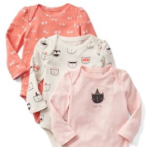Girls Halloween 3 Pack Longsleeve Bodysuits